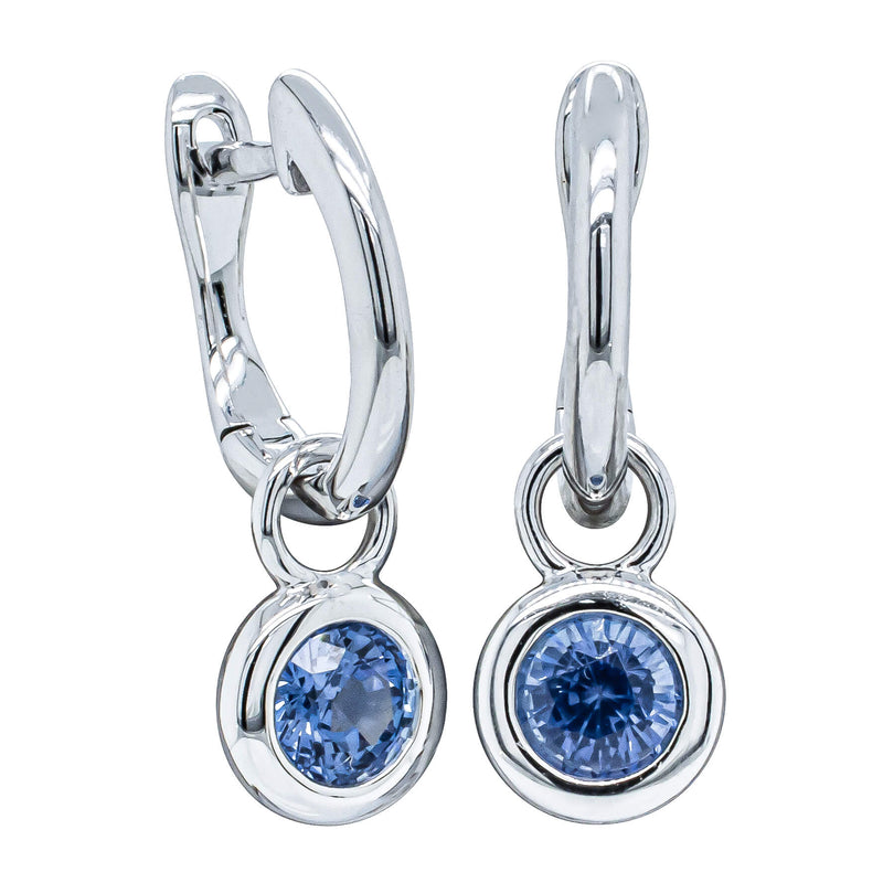 18ct White Gold .74ct Sapphire Natalia Hoop Earrings-Earrings-Walker & Hall