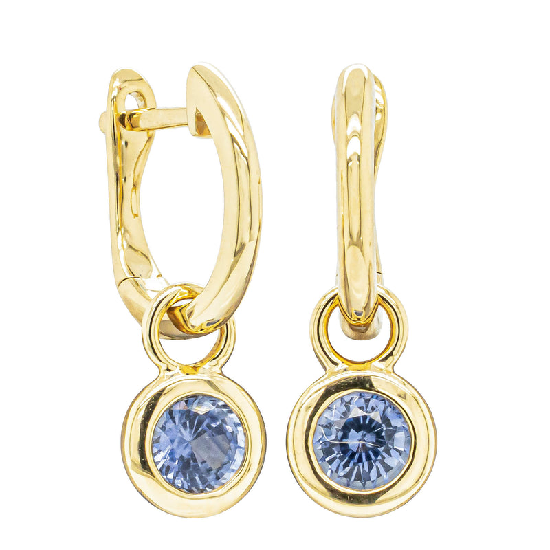 18ct Yellow Gold .74ct Sapphire Natalia Hoop Earrings-Earrings-Walker & Hall