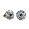 Deja Vu 18ct Bi-Tone Gold Sapphire & Diamond Stud Earrings - Earrings - Walker & Hall