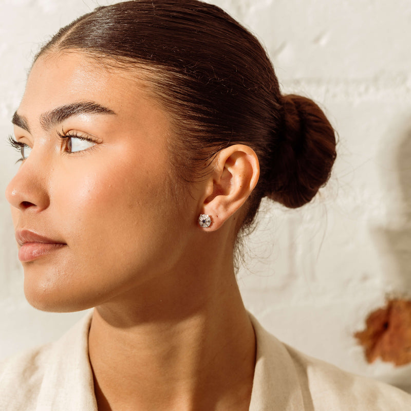 Deja Vu 18ct Bi-Tone Gold Sapphire & Diamond Stud Earrings - Earrings - Walker & Hall