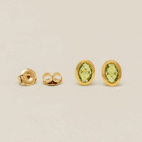 9ct Yellow Gold Peridot Iris Stud Earrings - Earrings - Walker & Hall