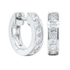 18ct White Gold Princess Cut Diamond Riviera Hoop Earrings-Earrings-Walker & Hall