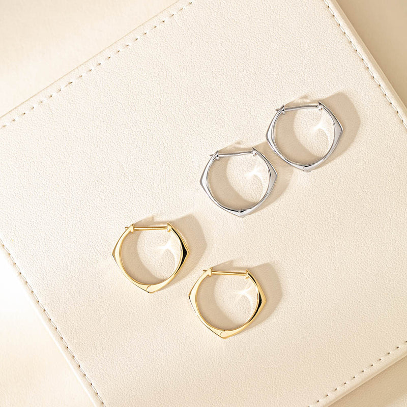 Sterling Silver Eos Hoop Earrings-Earrings-Walker & Hall