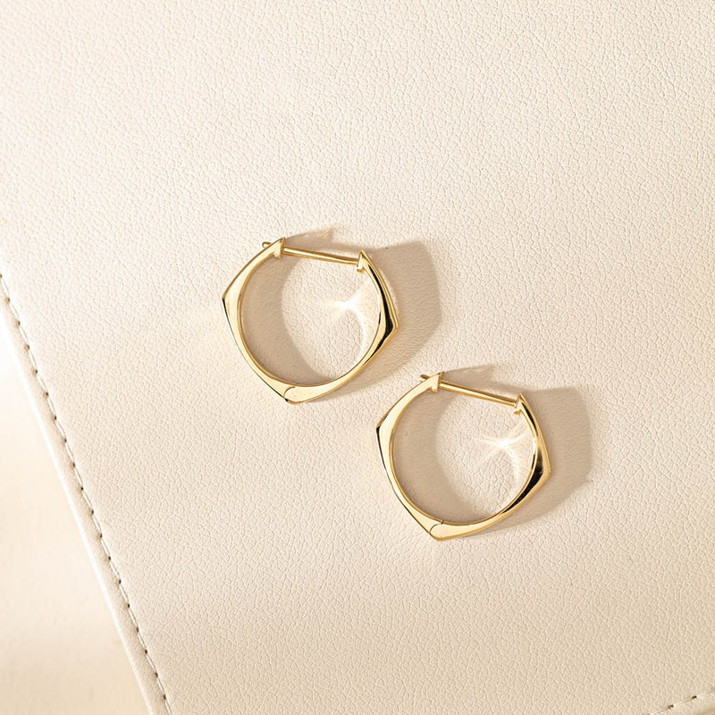 9ct Yellow Gold Eos Hoop Earrings-Earrings-Walker & Hall