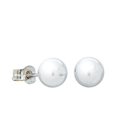 9ct White Gold 5mm Ball Stud Earrings-Earrings-Walker & Hall