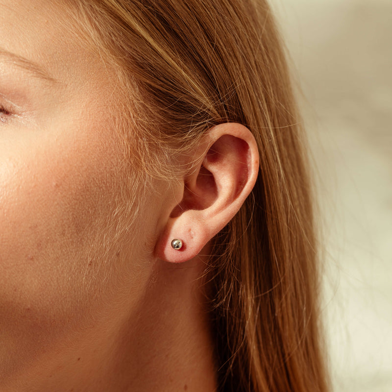 9ct White Gold 5mm Ball Stud Earrings-Earrings-Walker & Hall