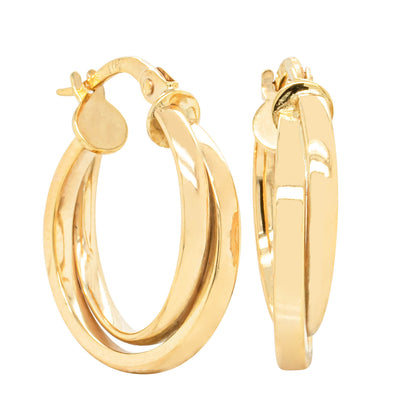 9ct Yellow Gold Crossover Hoop