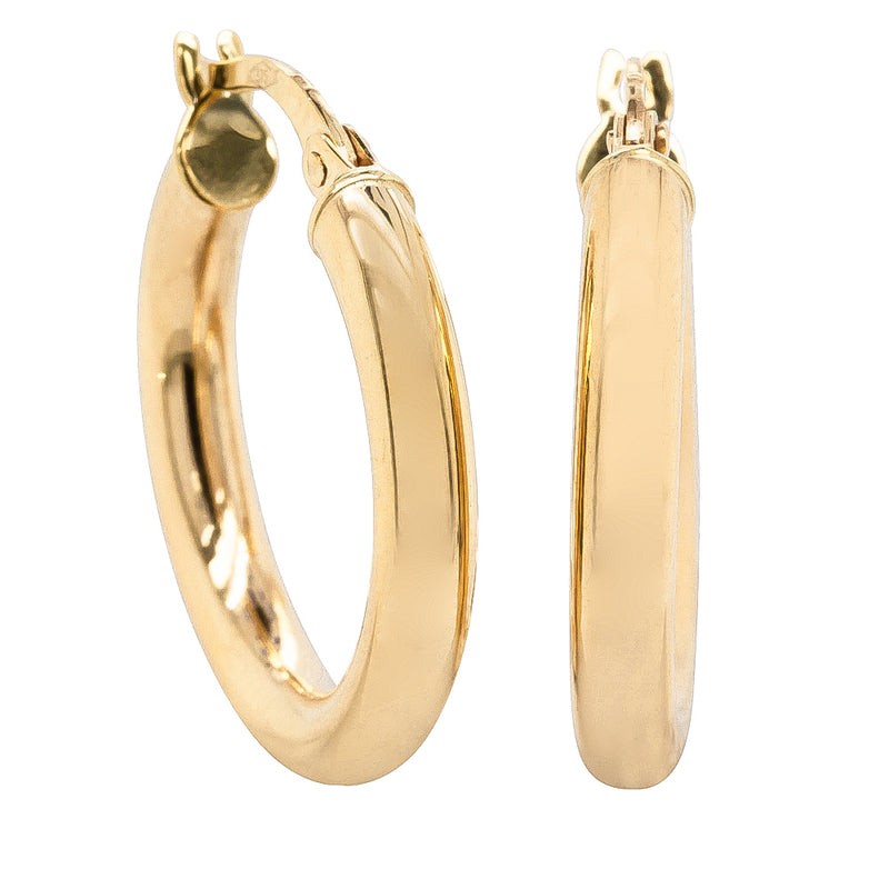 9ct Yellow Gold Medium Hoop Earrings-Earrings-Walker & Hall
