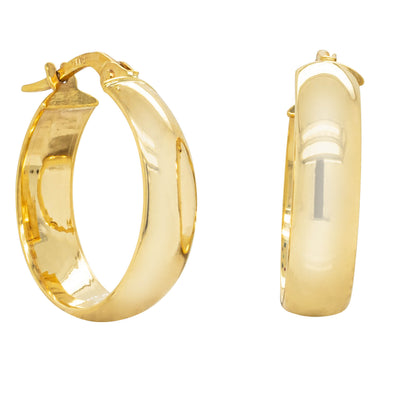 9ct Yellow Gold Curve Hoop Earrings-Earrings-Walker & Hall