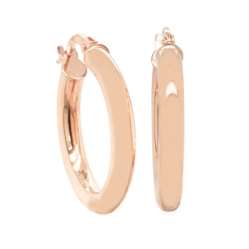 9ct Rose Gold Medium Hoop Earrings-Earrings-Walker & Hall
