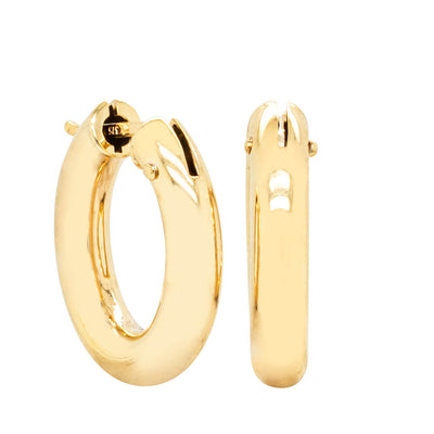 9ct Yellow Gold Oval Hoop Earrings-Earrings-Walker & Hall