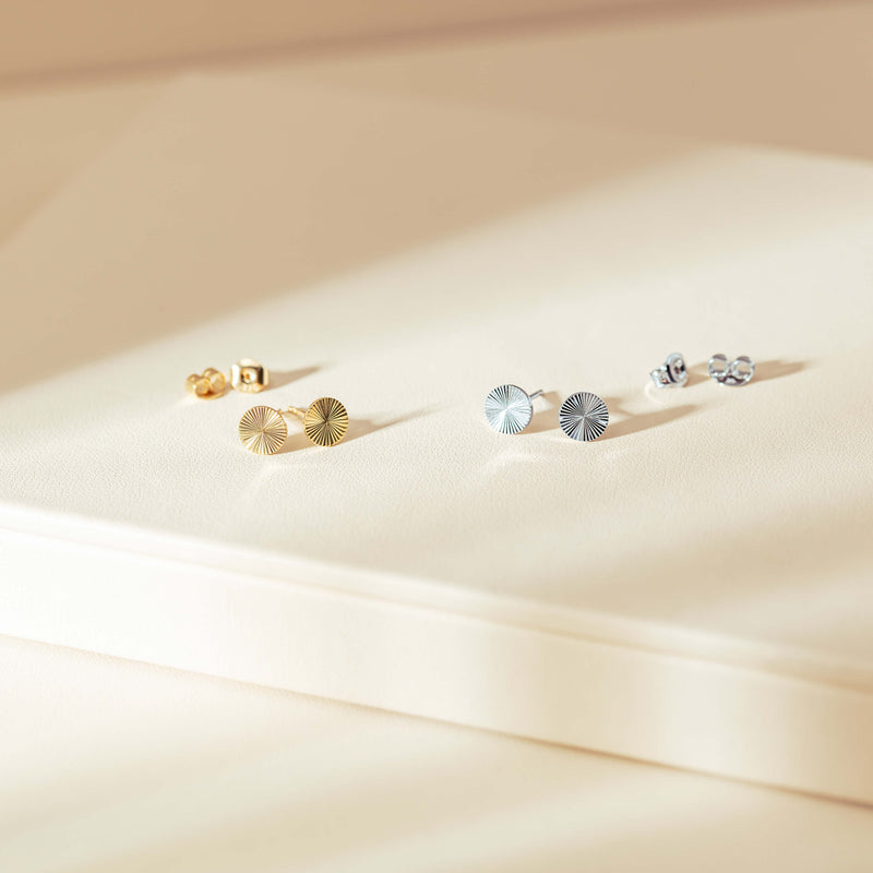 Sterling Silver Mini Reflections Stud Earrings-Earrings-Walker & Hall