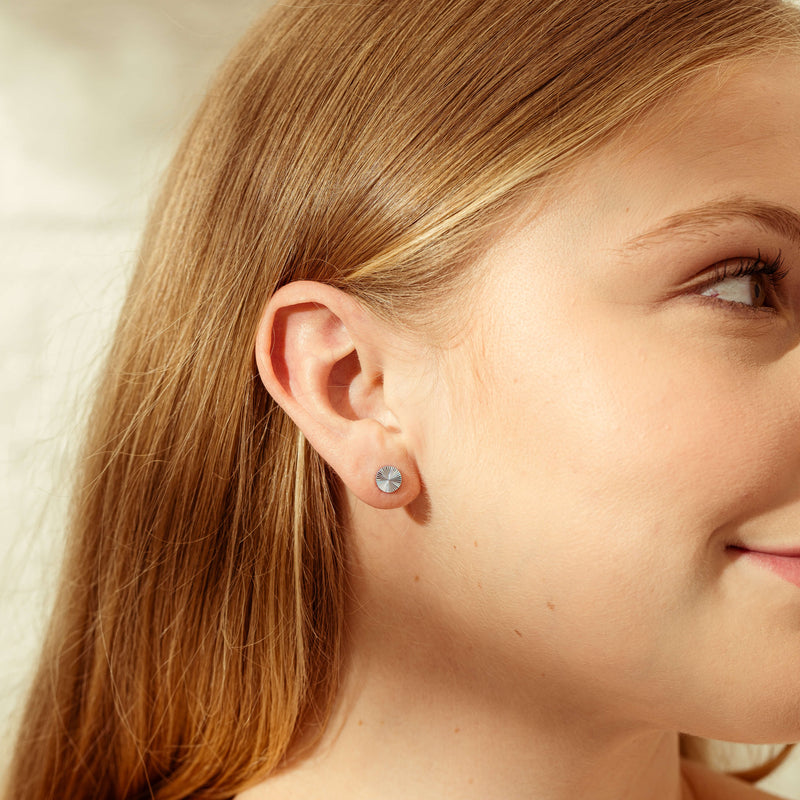 Sterling Silver Mini Reflections Stud Earrings-Earrings-Walker & Hall