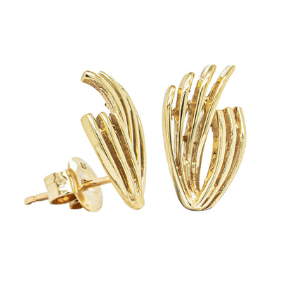 Deja Vu 9ct Yellow Gold Studs-Earrings-Walker & Hall