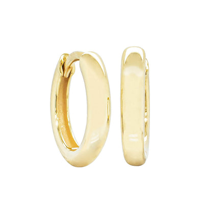 9ct Yellow Gold Rounded Huggie Earrings-Earrings-Walker & Hall