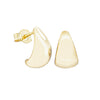 9ct Yellow Gold Crescent Hoop Stud Earrings-Earrings-Walker & Hall