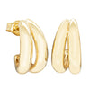 9ct Yellow Gold Double Crescent Hoop Stud Earrings-Earrings-Walker & Hall