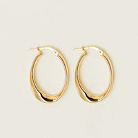 9ct Yellow Gold Oval Ribbon Hoop Earrings - Earrings - Walker & Hall