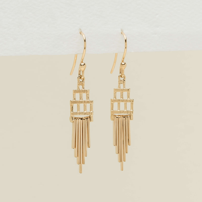 Deja Vu 9ct Yellow Gold Tassel Hook Earrings - Earrings - Walker & Hall