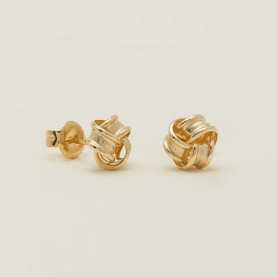 9ct Yellow Gold Ribbon Stud Earrings - Earrings - Walker & Hall