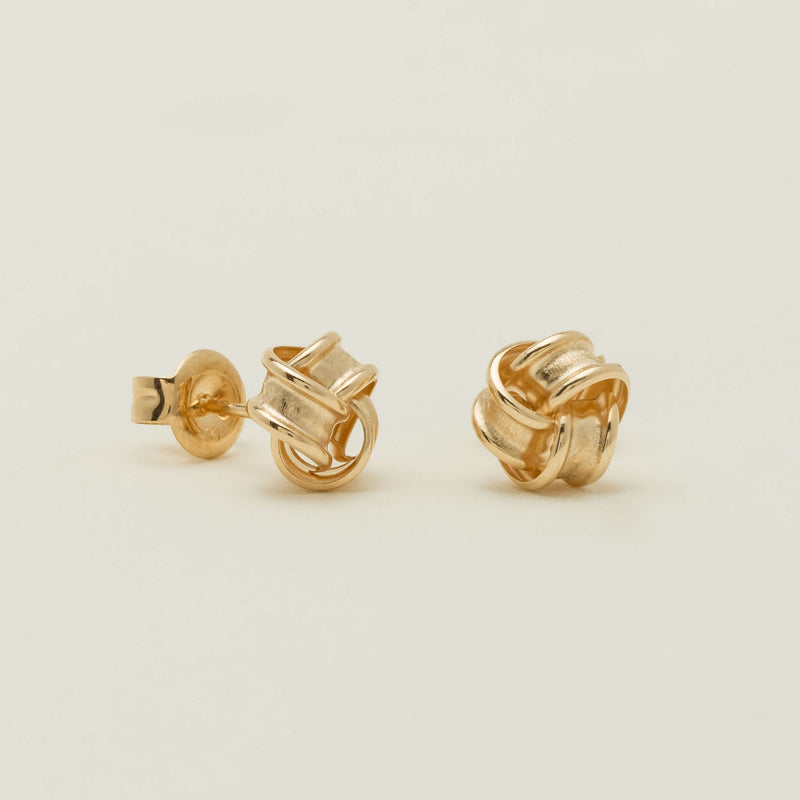 9ct Yellow Gold Ribbon Stud Earrings - Earrings - Walker & Hall