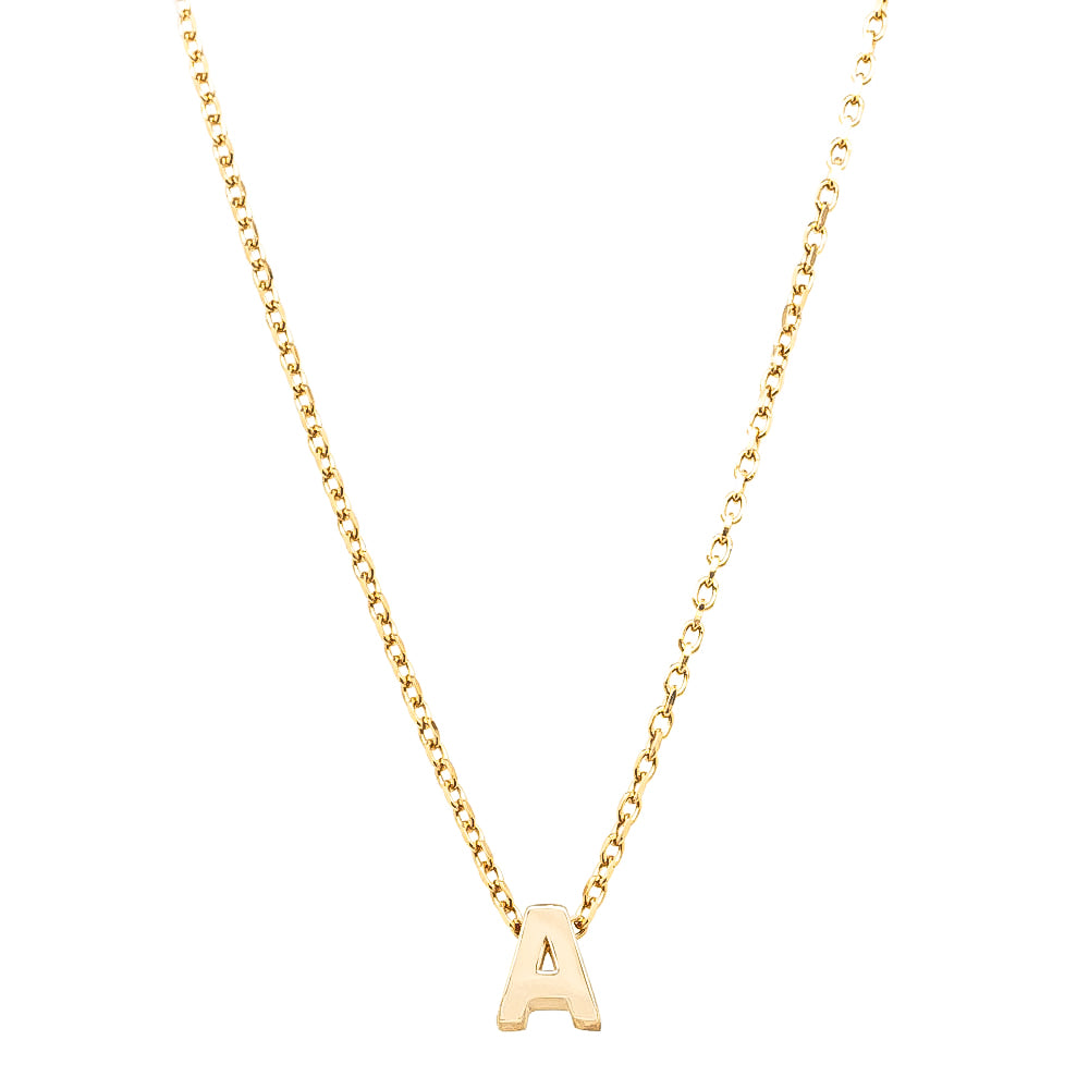 9ct Yellow Gold Noted Letter-Necklace-Walker & Hall