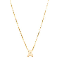 9ct Yellow Gold Noted Letter-Necklace-Walker & Hall
