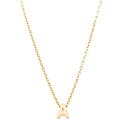 9ct Yellow Gold Noted Letter-Necklace-Walker & Hall