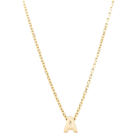 9ct Yellow Gold Noted Letter-Necklace-Walker & Hall