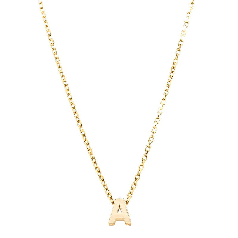 9ct Yellow Gold Noted Letter-Necklace-Walker & Hall