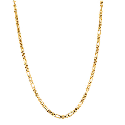9ct Yellow Gold Square Figaro Chain-Necklace-Walker & Hall