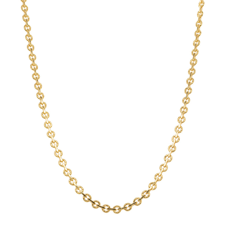 9ct Yellow Gold Fancy Round Link Chain-Necklace-Walker & Hall