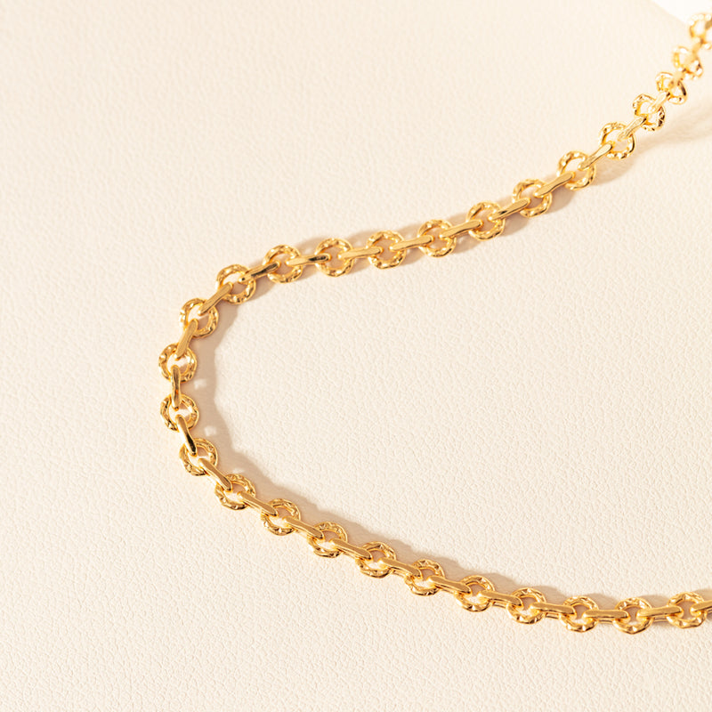 9ct Yellow Gold Fancy Round Link Chain-Necklace-Walker & Hall