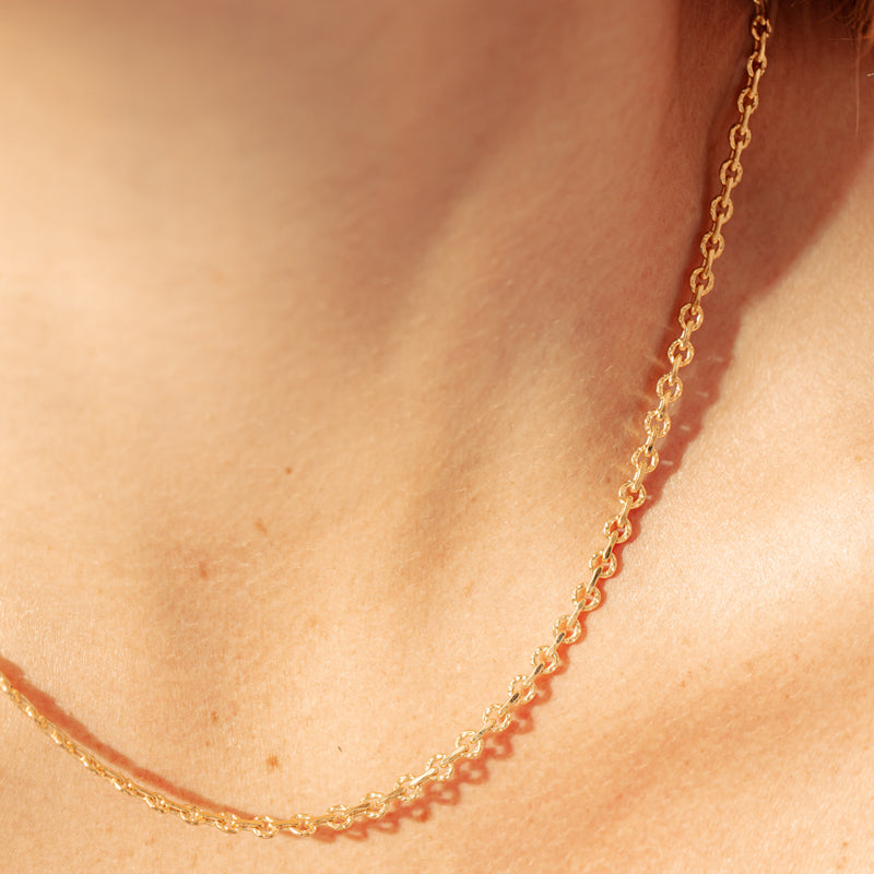 9ct Yellow Gold Fancy Round Link Chain-Necklace-Walker & Hall