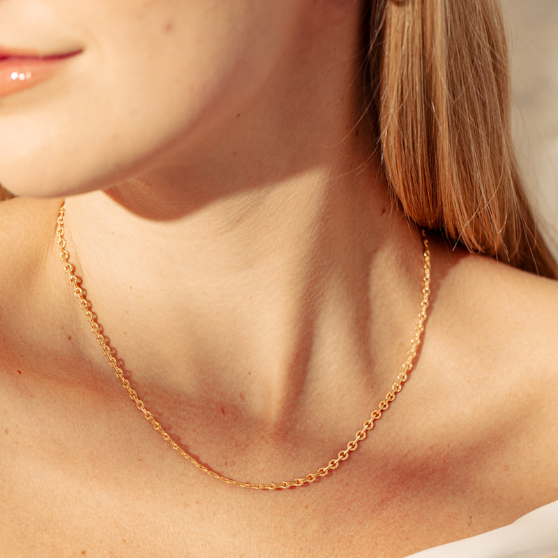 9ct Yellow Gold Fancy Round Link Chain-Necklace-Walker & Hall