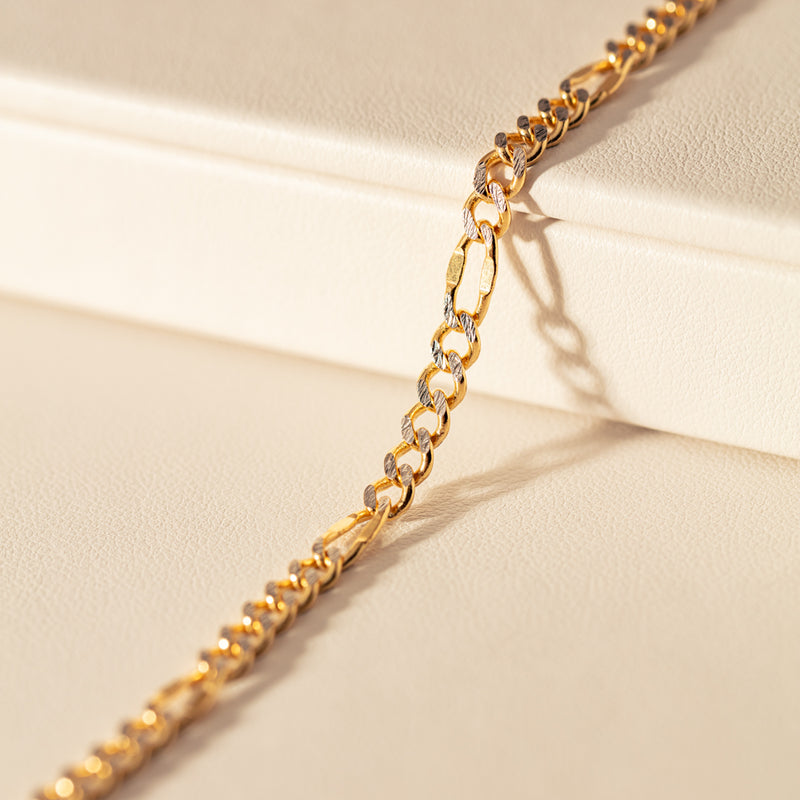 9ct Yellow Gold Figaro Chain-Necklace-Walker & Hall