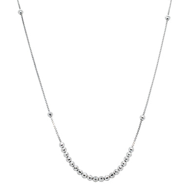 Deja Vu Platinum Floating Bead Necklace-Necklace-Walker & Hall