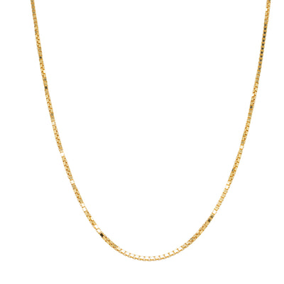 9ct Yellow Gold Box Link Chain-Necklace-Walker & Hall