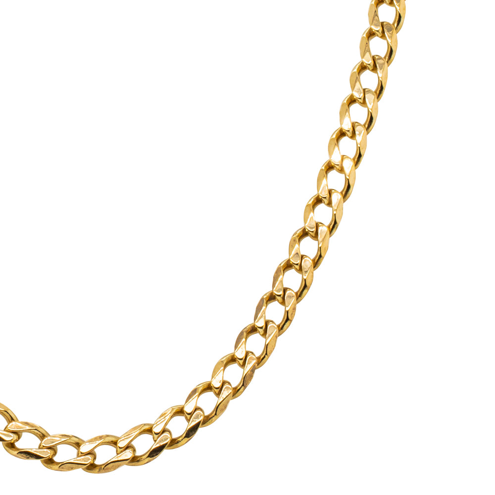 Deja Vu 9ct Yellow Gold Bevelled Curb Chain-Necklace-Walker & Hall