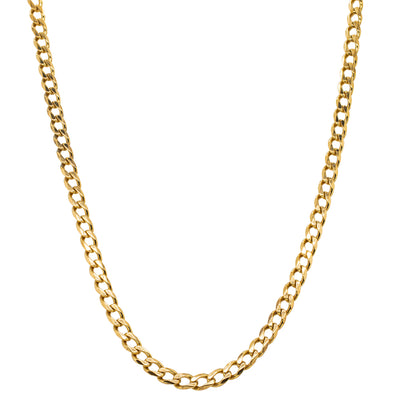 Deja Vu 9ct Yellow Gold Bevelled Curb Chain-Necklace-Walker & Hall