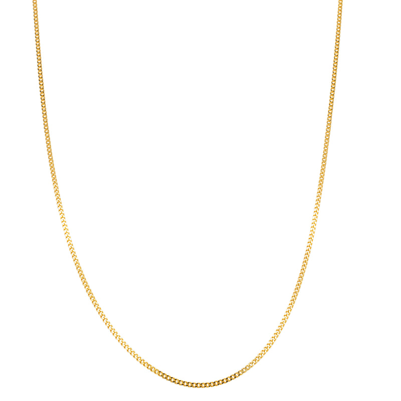 18ct Yellow Gold Diamond Cut Curb Chain-Necklace-Walker & Hall