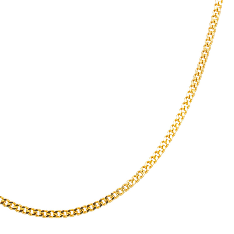 18ct Yellow Gold Diamond Cut Curb Chain-Necklace-Walker & Hall