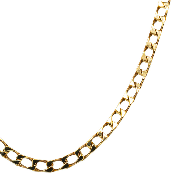 Deja Vu 9ct Yellow Gold Flat Curb Link Necklace-Necklace-Walker & Hall