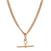 Vintage 9ct Rose Gold Curb Link Fob Chain-Necklace-Walker & Hall