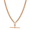 Vintage 9ct Rose Gold Curb Link Fob Chain-Necklace-Walker & Hall