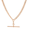 Vintage 9ct Rose Gold Curb Link Fob Chain-Necklace-Walker & Hall