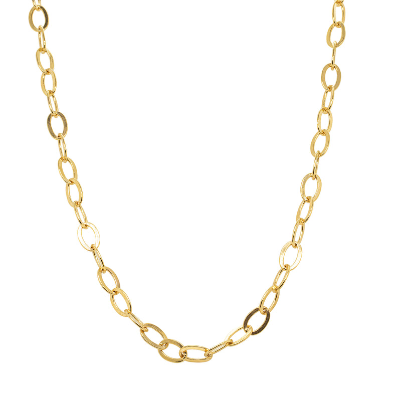 9ct Yellow Gold Oval Link Chain-Necklace-Walker & Hall