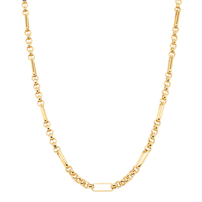 9ct Yellow Gold Figaro Belcher Chain-Necklace-Walker & Hall