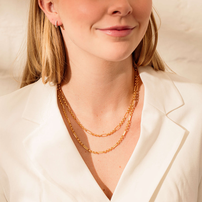 9ct Yellow Gold Figaro Belcher Chain-Necklace-Walker & Hall