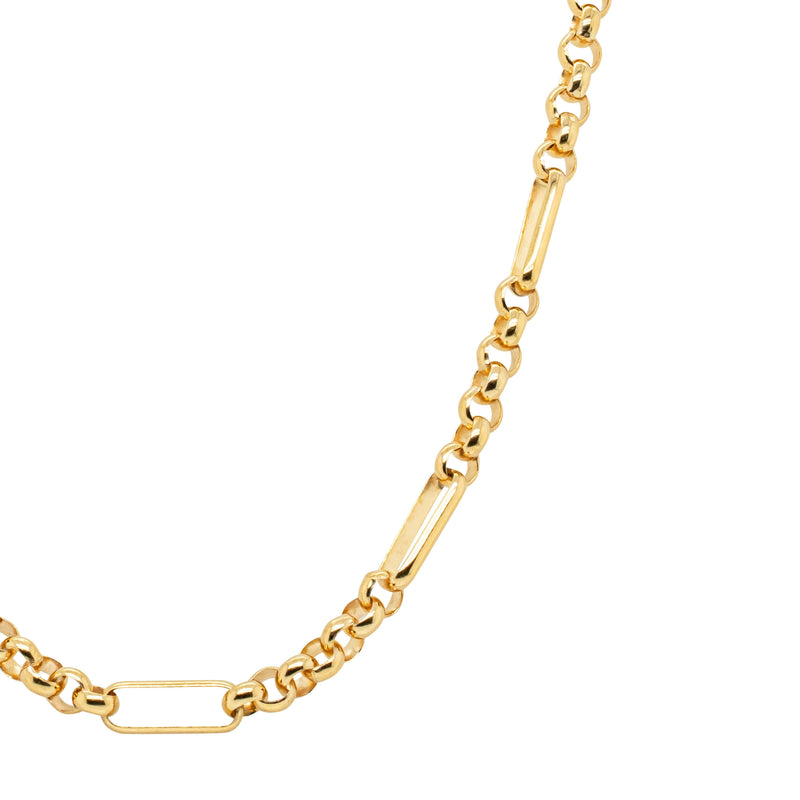 9ct Yellow Gold Figaro Belcher Chain-Necklace-Walker & Hall